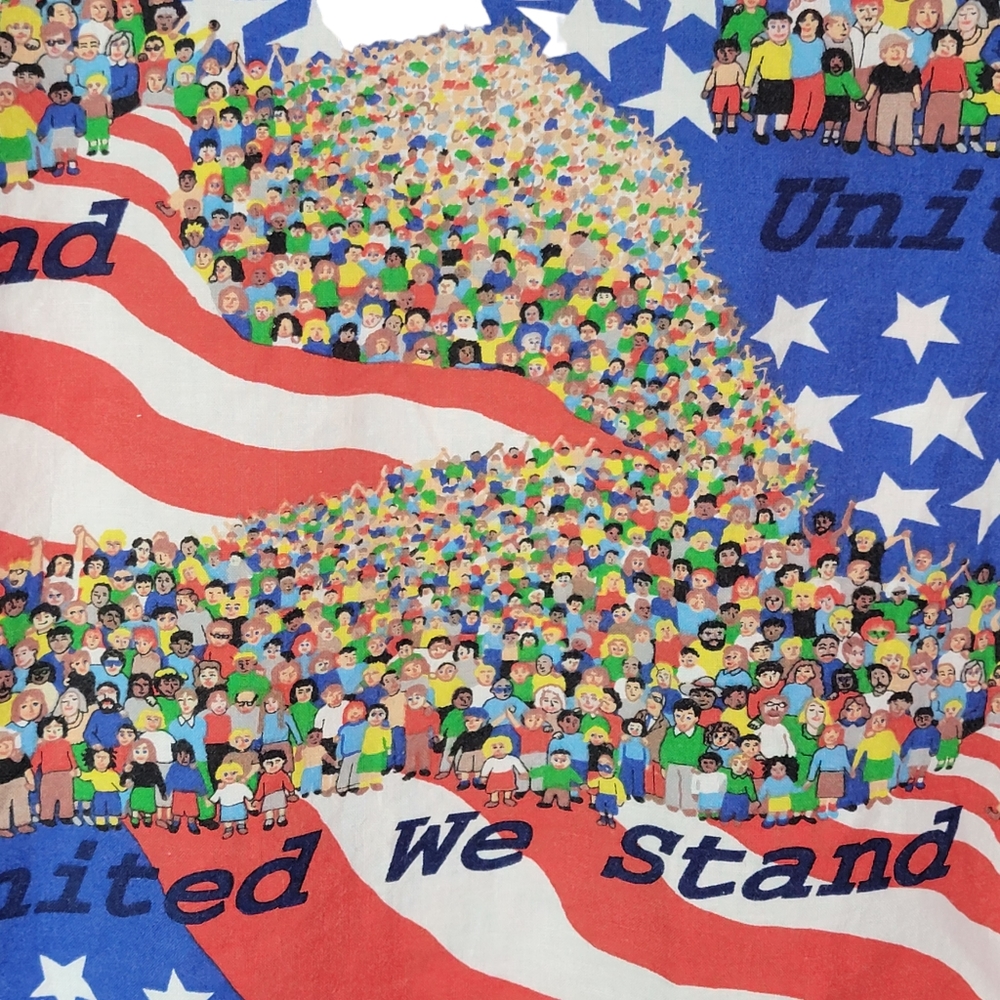 United We Stand Handmade Patriotic 4th of July Celebrate America Button Up L - Picture 5 of 11
